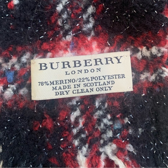 ✨ Burberry London Merino Wool Blend Checkered Scarf - Picture 2 of 9